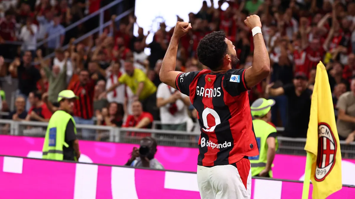 Ảnh từ AC Milan: Gonçalo Ramos ăn mừng bàn thắng trong trận AC Milan 2-0 Venezia