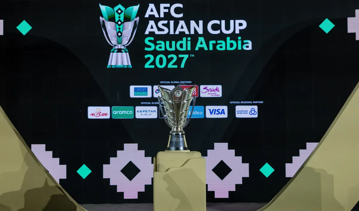 Sân khấu bốc thăm AFC Asian Cup Saudi Arabia 2027 trong sự kiện chính thức
