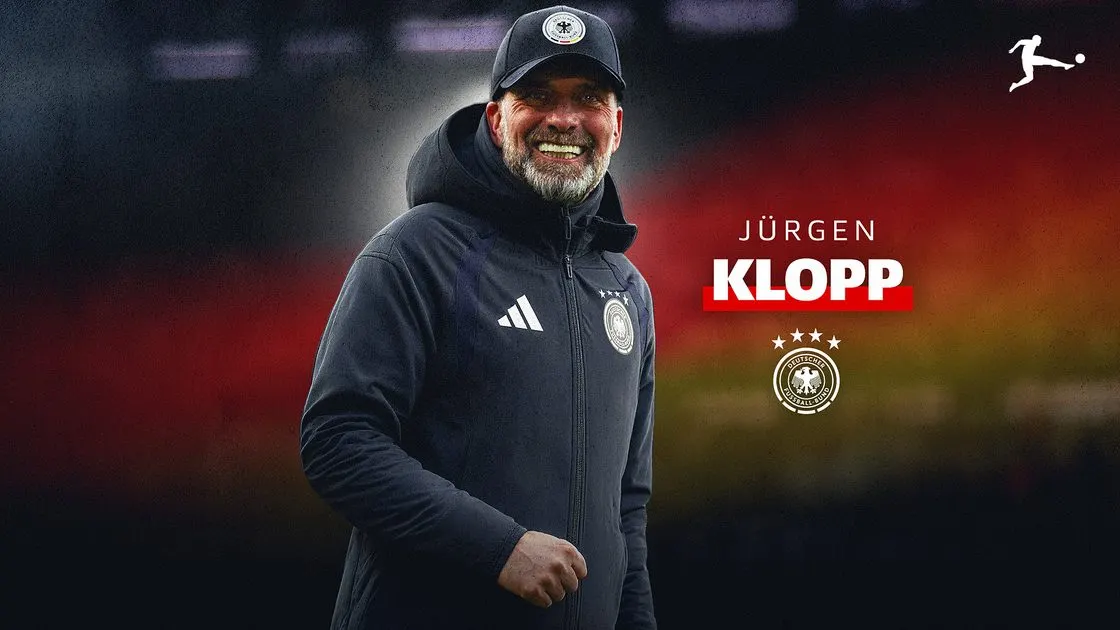 Jürgen Klopp trong ảnh Bundesliga công bố HLV trưởng đội tuyển Đức