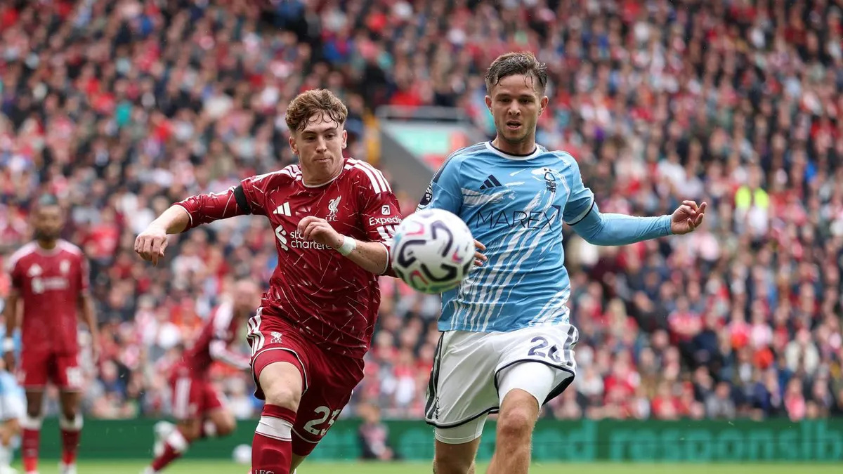 Ảnh từ Liverpool FC về trận hòa 2-2 giữa Liverpool và Nottingham Forest tại Anfield