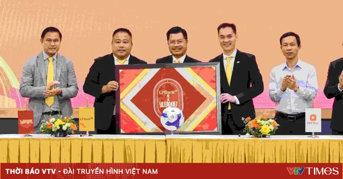 Ảnh minh họa từ VTV về lễ ký kết tài trợ và nhận diện mới V.League 2026/27